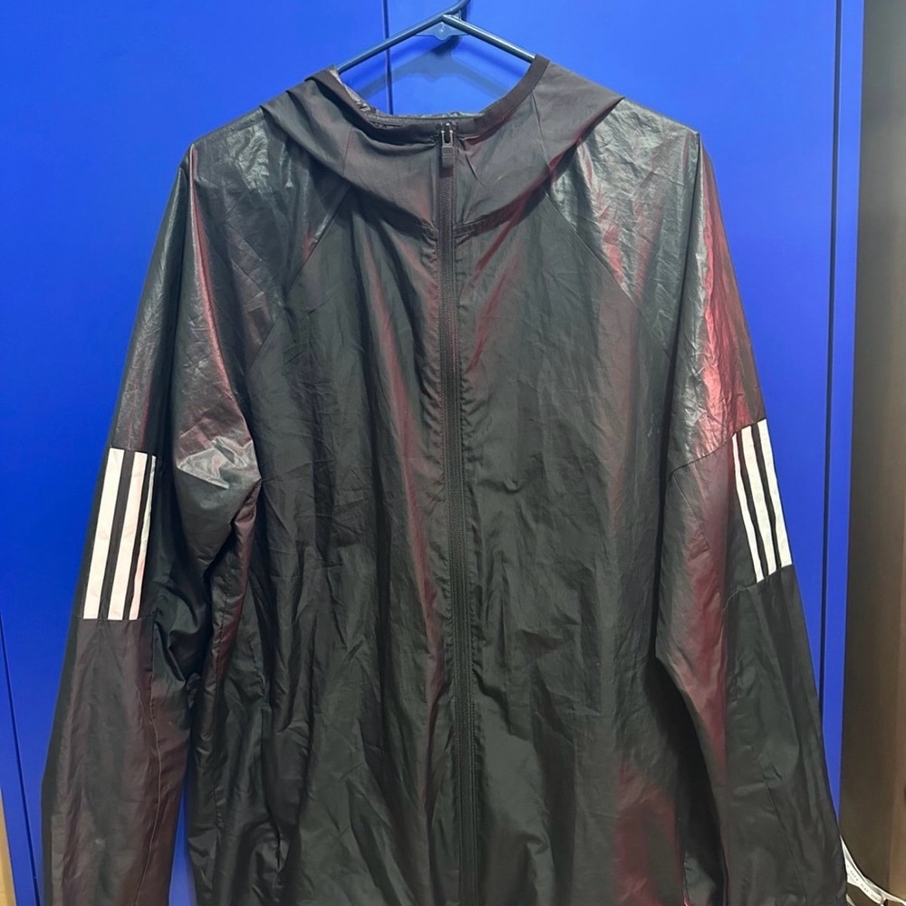 Adidas Men's Black and Red Windbreaker